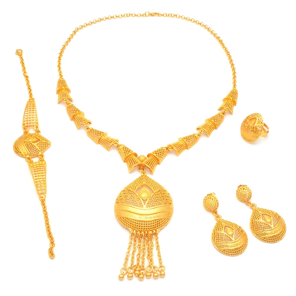 Middle Eastern Jewelry Set, Necklace, Earrings, Bracelet & Ring